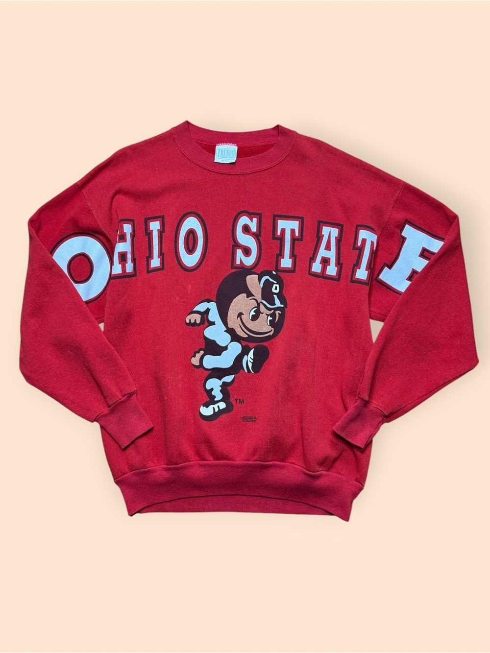 Vintage 1990s Ohio State Buckeyes Spell Out Crewneck Sweatshirt XL Vtg 90s